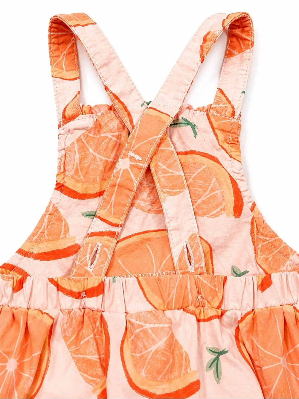 Carter's Peach & Orange Citrus Print Baby Romper 3-6 M.